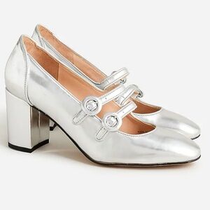 NWT J.Crew Metallic Mary Jane Double Strap Maisie Pump 6M